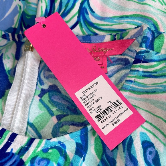 Lilly Pulitzer Women’s Small Donna Party Thyme Top - Picture 2 of 9